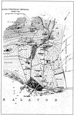 Alt=Almádi Fürdőtelep tervrajza